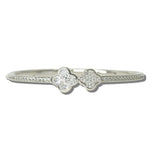 113650, CUBIC ZIRCONIA DOUBLE CLOVER OPEN BANGLE BRACELET