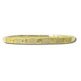 113651, CUBIC ZIRCONIA PAVÉ SCREW MOTIF HINGED BANGLE BRACELET