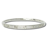 113651, CUBIC ZIRCONIA PAVÉ SCREW MOTIF HINGED BANGLE BRACELET