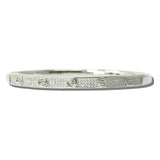 113651, CUBIC ZIRCONIA PAVÉ SCREW MOTIF HINGED BANGLE BRACELET