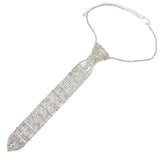 113660, RHINESTONE MESH NECKTIE STATEMENT NECKLACE