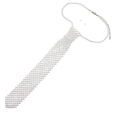 113661, FAUX PEARL MESH NECKTIE STATEMENT NECKLACE