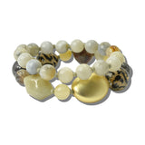 113662, 2 PIECE LEOPARD PRINT AND METALLIC ACCENT STRETCH BRACELET