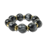 113663, CHUNKY MARBLEIZED ROUND BEAD STRETCH BRACELET