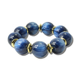 113663, CHUNKY MARBLEIZED ROUND BEAD STRETCH BRACELET