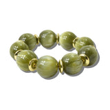 113663, CHUNKY MARBLEIZED ROUND BEAD STRETCH BRACELET