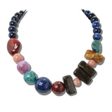 113665, MIXED SHAPE RESIN BEAD COLLAR STATEMENT NECKLACE