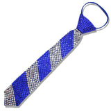 113669, SORORITY ADJUSTABLE STRIPED RHINESTONE TIE NECKLACE
