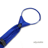 113669, SORORITY ADJUSTABLE STRIPED RHINESTONE TIE NECKLACE