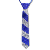 113669, SORORITY ADJUSTABLE STRIPED RHINESTONE TIE NECKLACE