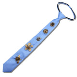 113671, ANTIQUE HONEYBEE AND FLOWER CHARM ADJUSTABLE ZIPPER TIE NECKLACE