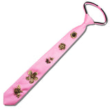 113671, ANTIQUE HONEYBEE AND FLOWER CHARM ADJUSTABLE ZIPPER TIE NECKLACE