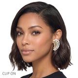 113676, PEARL AND RHINESTONE CRESCENT CLIP ON EARRINGS