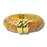 113678, MARBLED RESIN AND METALLIC ACCENT HINGED CUFF BRACELET