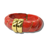 113678, MARBLED RESIN AND METALLIC ACCENT HINGED CUFF BRACELET