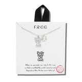 113684, FROG FULLEY RELY ON GOD PENDANT NECKLACE