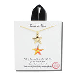 113685, COSMIC FIRE HAMMERED STAR PENDANT NECKLACE