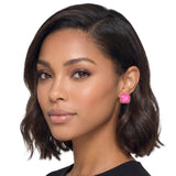 113703, FACETED CUSHION GEM STUD EARRINGS