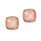 113703, FACETED CUSHION GEM STUD EARRINGS