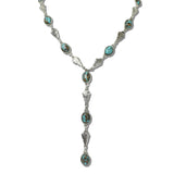 113719, WESTERN TURQUOISE MARBLED STONE ARROWHEAD LINK Y NECKLACE