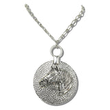 113720, WESTERN HORSE HEAD MEDALLION PENDANT NECKLACE