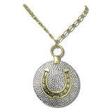 113721, WESTERN HORSESHOE MEDALLION PENDANT NECKLACE