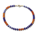 111732, GAMEDAY MIXED GEMSTONE BEADED RONDELLE STRAND NECKLACE
