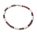 111732, GAMEDAY MIXED GEMSTONE BEADED RONDELLE STRAND NECKLACE