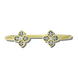 113739, 14K GOLD PLATED PAVE CZ QUATREFOIL CUFF BRACELET