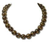 113752, CHUNKY SPOTTED BEADED STATEMENT NECKLACE
