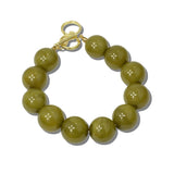 113753, CHUNKY MARBLED SPHERE BEADED TOGGLE BRACELET