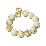 113753, CHUNKY MARBLED SPHERE BEADED TOGGLE BRACELET