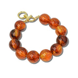 113753, CHUNKY MARBLED SPHERE BEADED TOGGLE BRACELET