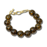 113754, CHUNKY SPOTTED SPHERE BEADED TOGGLE BRACELET
