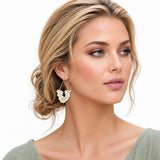 113756, FLORAL CLUSTER TEARDROP DROP EARRINGS