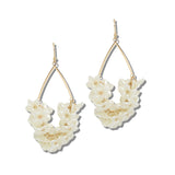 113756, FLORAL CLUSTER TEARDROP DROP EARRINGS