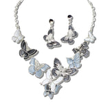113767, ENAMEL BUTTERFLY STATEMENT NECKLACE