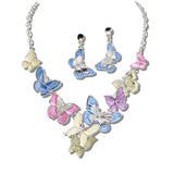 113767, ENAMEL BUTTERFLY STATEMENT NECKLACE