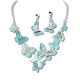 113767, ENAMEL BUTTERFLY STATEMENT NECKLACE