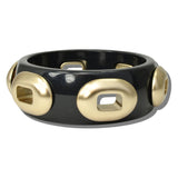 113770, CHUNKY SCULPTED RESIN WITH METALLIC HARDWARE BANGLE BRACELET