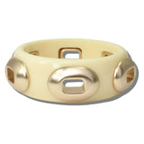 113770, CHUNKY SCULPTED RESIN WITH METALLIC HARDWARE BANGLE BRACELET