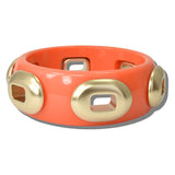 113770, CHUNKY SCULPTED RESIN WITH METALLIC HARDWARE BANGLE BRACELET