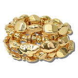 113771, MULTI STRAND MOLTEN NUGGET STRETCH BRACELET
