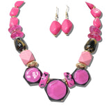 113778, MULTI SHAPE FACETED BEAD STATEMENT NECKLACE