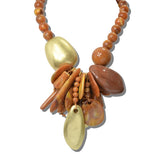 113787, ARTISAN MIXED MEDIA RESIN CHARM CLUSTER STATEMENT NECKLACE