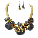 113791, ARTISAN WIRE NESTED RESIN NUGGET AND MESH NECKLACE