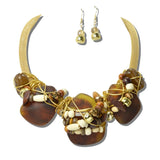113791, ARTISAN WIRE NESTED RESIN NUGGET AND MESH NECKLACE