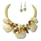 113791, ARTISAN WIRE NESTED RESIN NUGGET AND MESH NECKLACE