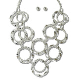 113795, INTERLOCKING TWISTED CIRCLE BIB NECKLACE
