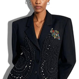 113796, MULTI GEM PAVE PEACOCK BROOCH